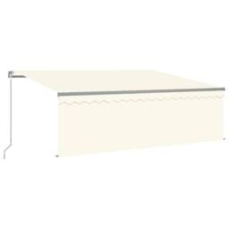Berkfield Home Manual Retractable Awning with Blind&LED 4x3m Cream - thumbnail 3