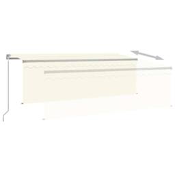 Berkfield Home Manual Retractable Awning with Blind&LED 4x3m Cream - thumbnail 4