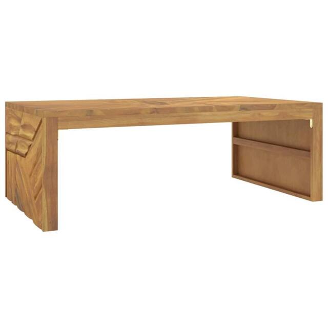 Berkfield Home Coffee Table 110x60x38 cm Solid Wood Teak in Brown - Size: 110 x 60 x 38 cm - image 1