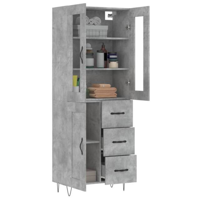 Berkfield Home Highboard Concrete Grey 69.5x34x180 cm Engineered Wood - image 1