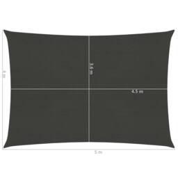 Berkfield Home Sunshade Sail 160 g/m ² Anthracite 4x5 m HDPE in Black - thumbnail 6
