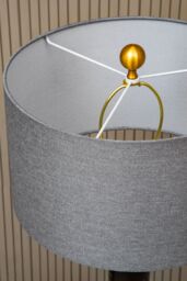 Orsina Grey Fabric Shade Table Lamp, Gold Finish Metal Stem With Marble Accents, Contemporary Lighting - thumbnail 4