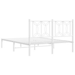 Berkfield Home Metal Bed Frame without Mattress with Headboard White 140x190cm - Size: 140x190 cm - thumbnail 6