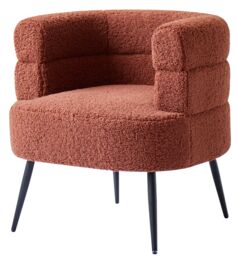 Nordlys Scandinavian Design Metal Leg Lounge Chair in Red