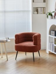 Nordlys Scandinavian Design Metal Leg Lounge Chair in Red - thumbnail 2