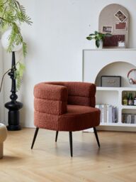 Nordlys Scandinavian Design Metal Leg Lounge Chair in Red - thumbnail 4