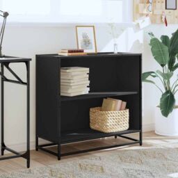 Berkfield Home Book Cabinet Black 80.5x35x76 cm Engineered Wood - thumbnail 3