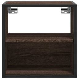 Berkfield Home Durable Wall-mounted Bedside Cabinet Brown Oak 40x31x39.5 cm - thumbnail 5