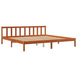 Berkfield Home Bed Frame without Mattress Wax Brown 180x200 cm Super King Solid Wood Pine - thumbnail 3