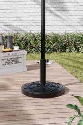 Garden Sanctuary Concrete-Filled Round-Shaped Garden Parasol Stand in Black - thumbnail 2