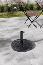 Garden Sanctuary Concrete-Filled Round-Shaped Garden Parasol Stand in Black - thumbnail 1