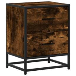 Berkfield Home Decorative Bedside Cabinets 2 pcs Smoked Oak 40x31x50 cm Engineer in Brown - Size: 40 x 31 x 50 cm - thumbnail 6