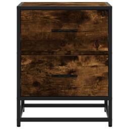 Berkfield Home Decorative Bedside Cabinets 2 pcs Smoked Oak 40x31x50 cm Engineer in Brown - Size: 40 x 31 x 50 cm - thumbnail 5