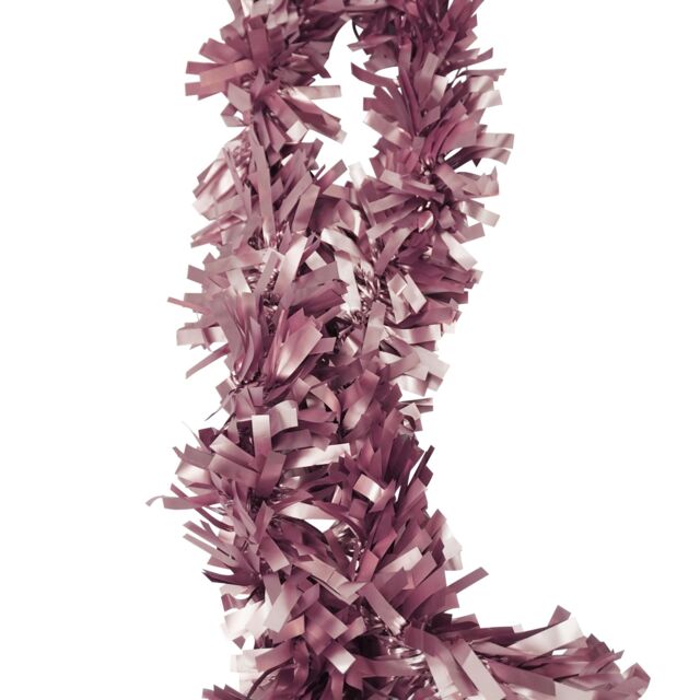 Neel Blue Christmas Shiny Metallic Chunky Tinsel Garland, 6.5ft in Pink - image 1