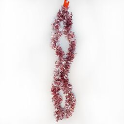 Neel Blue Christmas Shiny Metallic Chunky Tinsel Garland, 6.5ft in Pink - thumbnail 7