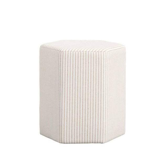 Lemon Pavilion Furniture Harbour Thin Stripe Stool - Cotton Blend - L42xW38.5xH45.5cm - Beige - image 1