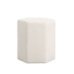 Lemon Pavilion Furniture Harbour Thin Stripe Stool - Cotton Blend - L42xW38.5xH45.5cm - Beige - thumbnail 1