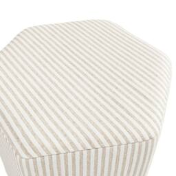 Lemon Pavilion Furniture Harbour Thin Stripe Stool - Cotton Blend - L42xW38.5xH45.5cm - Beige - thumbnail 2