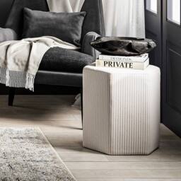 Lemon Pavilion Furniture Harbour Thin Stripe Stool - Cotton Blend - L42xW38.5xH45.5cm - Beige - thumbnail 3