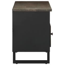 Berkfield Home TV Cabinet Black 100x33x46 cm Solid Wood Mango - Size: 100 x 33 x 46 cm - thumbnail 4