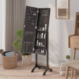 Berkfield Home Beautiful Free-Standing Mirror Black 34x37x146 cm - Size: 34 x 37 x 146 cm