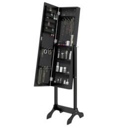 Berkfield Home Beautiful Free-Standing Mirror Black 34x37x146 cm - Size: 34 x 37 x 146 cm - thumbnail 4