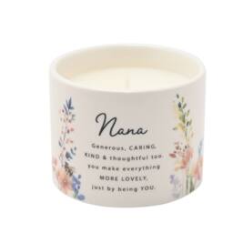 The Cottage Garden Mother's Day Ceramic Candle 100g - Nana in White - thumbnail 1