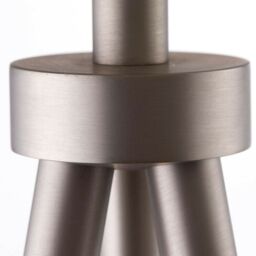 Loops Sleek Tripod Floor Lamp Matt Nickel E27 Free Standing Lounge Light & Grey Shade in Metallics - thumbnail 3