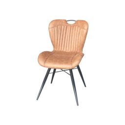 Jaipur Furniture Ltd Dining Fabric Chair with Metal Legs (Set of 2) - Tan/Black - Assembly Required in Brown