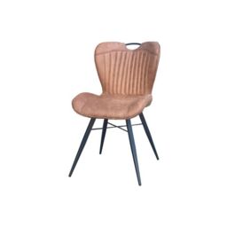 Jaipur Furniture Ltd Dining Fabric Chair with Metal Legs (Set of 2) - Tan/Black - Assembly Required in Brown - thumbnail 3