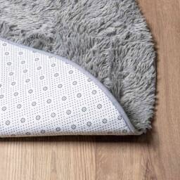 Berkfield Home Shaggy Rug High Pile NAVARRA Light Grey 200x200 cm Polyester - Size: Medium - thumbnail 6