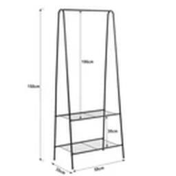 Havendro Dress Coat Rail Hanging Storage Stand 2 Tier Black - thumbnail 2