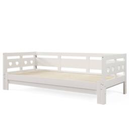 Merax White Wooden Single Bed Wooden Daybed With Pull Out Trundle - thumbnail 2