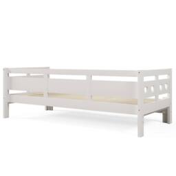 Merax White Wooden Single Bed Wooden Daybed With Pull Out Trundle - thumbnail 9