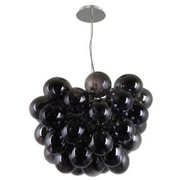 Netlighting Modern Hanging Pendant Chrome 8 Light with Smoky Shade G9 in Grey - thumbnail 1