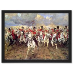 Artery8 Thompson Scotland Forever Battle Waterloo Painting Artwork Framed Wall Art Print A4 in Black - thumbnail 1