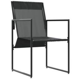 Berkfield Home Garden Chairs with Cushions 4 pcs Black Textilene - thumbnail 1