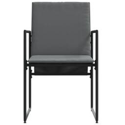Berkfield Home Garden Chairs with Cushions 4 pcs Black Textilene - thumbnail 8