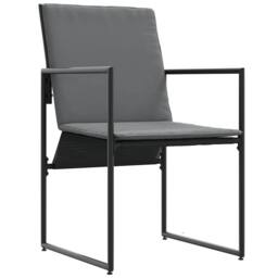 Berkfield Home Garden Chairs with Cushions 4 pcs Black Textilene - thumbnail 5