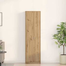 Berkfield Home Wardrobe Artisan Oak 55x25x189 cm Engineered Wood in Brown - Size: 55 x 25 x 189 cm - thumbnail 2