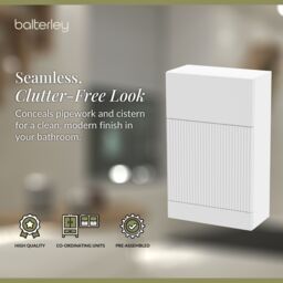Balterley Fluted 500mm Floor Standing WC Unit - White - thumbnail 3