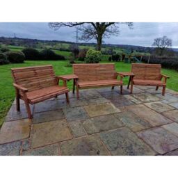 Churnet Valley Garden Furniture Ltd Valley 1X3B 2X2B with Tray Set - Fully Assembled - Set of Cushions Inc in Brown - thumbnail 4