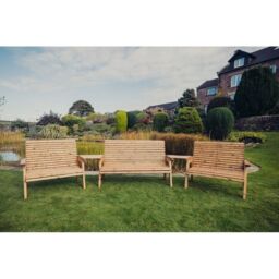 Churnet Valley Garden Furniture Ltd Valley 1X3B 2X2B with Tray Set - Fully Assembled - Set of Cushions Inc in Brown - thumbnail 3