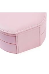 KDMD Women's Round 2 Layer Portable Jewelry Box PU Leather Case Pink - thumbnail 8