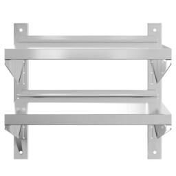 Berkfield Home 2-Tier Wall Shelf 50x40x60 cm Silver Stainless Steel - Size: 50 x 40 x 60 cm - thumbnail 5