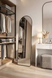 Garden Sanctuary Modern Arched Metal Floor Mirror in Black - thumbnail 5