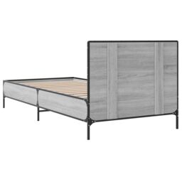 Berkfield Home Bed Frame without Mattress Grey Sonoma 75x190 cm Small Single - thumbnail 6