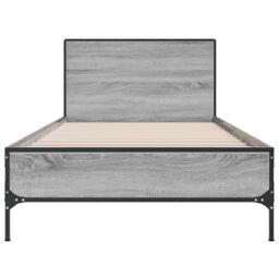 Berkfield Home Bed Frame without Mattress Grey Sonoma 75x190 cm Small Single - thumbnail 4