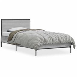 Berkfield Home Bed Frame without Mattress Grey Sonoma 75x190 cm Small Single - thumbnail 2