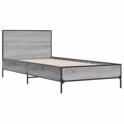 Berkfield Home Bed Frame without Mattress Grey Sonoma 75x190 cm Small Single - thumbnail 3